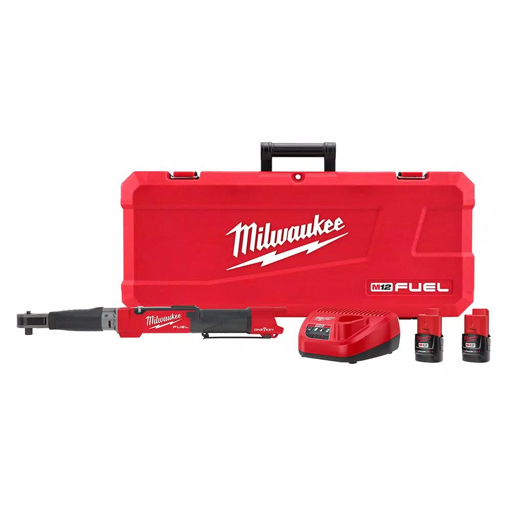 Cheap ❤️ Milwaukee M12 FUEL ONE-KEY 12-Volt Lithium-Ion Brushless Cordless 1/2 In. Digital Torque 🔧 Wrench Kit With Two 2.0 Ah Batteries 💯