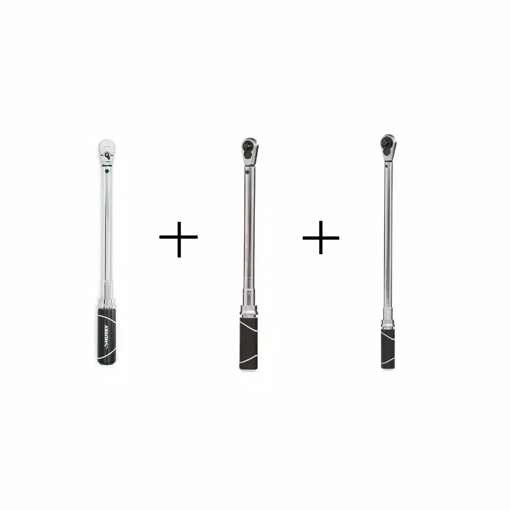 New 😀 Husky 1/4 In., 3/8 In. And 1/2 In. Drive Torque 🔧 Wrench Set (3-Piece) ⌛