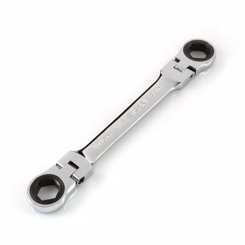 Discount 😀 TEKTON 11/16 In. X 3/4 In. Flex-Head Ratcheting Box End 🔧 Wrench ⭐