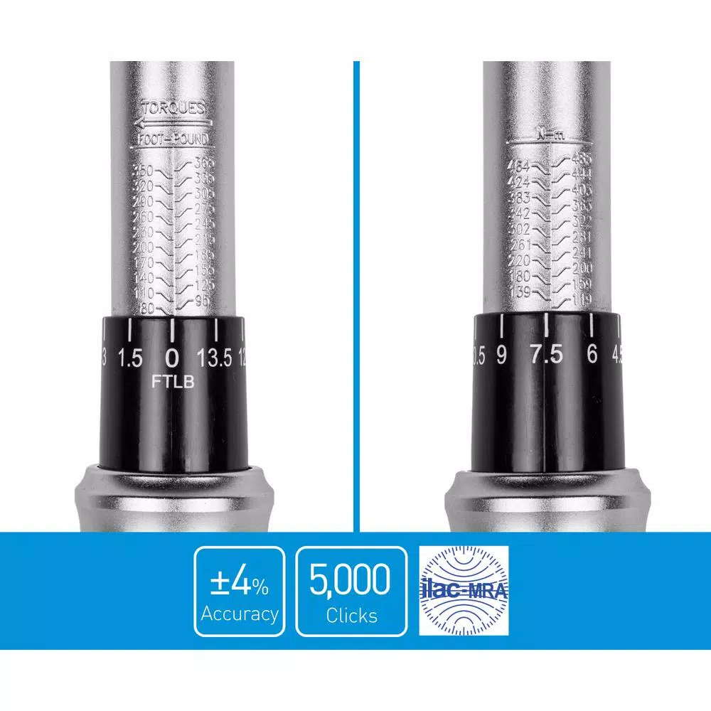 Best Sale π Capri Tools 3/4 In. Drive 80 Ft. Lbs. To 365 Ft. Lbs. Diamond Ergonomic Grip Torque π§ Wrench π 6 Best Sale π Capri Tools 3/4 In. Drive 80 Ft. Lbs. To 365 Ft. Lbs. Diamond Ergonomic Grip Torque π§ Wrench π - Image 4