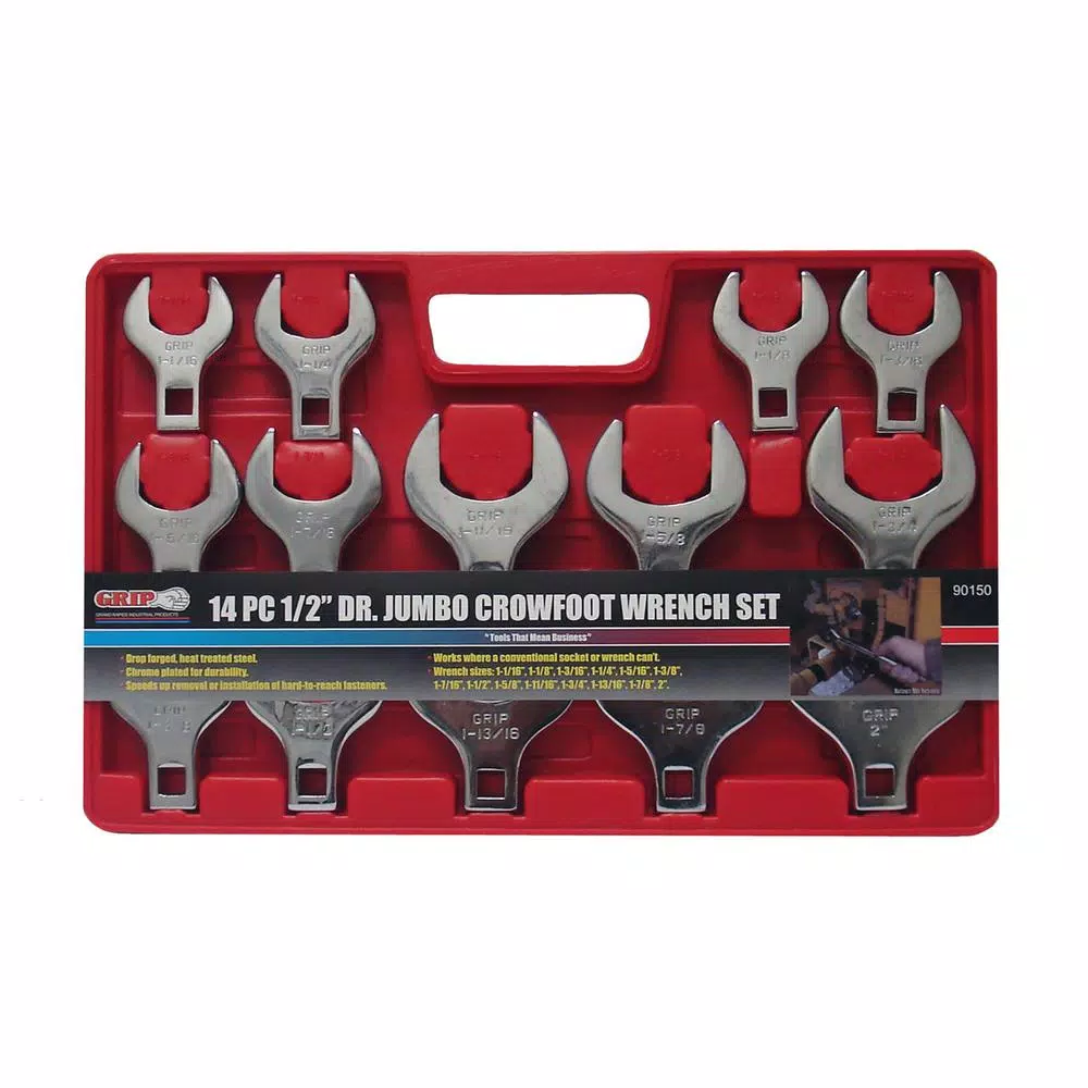 Discount 🌟 Grand Rapids Industrial Products 1/2 In. Drive SAE Jumbo Crowfoot 🔧 Wrench Set (14-Piece) 🔔