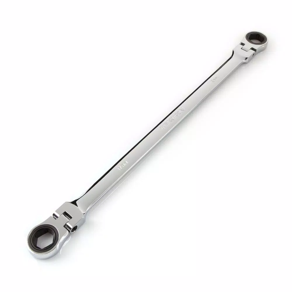 New 🤩 TEKTON 17 Mm X 19 Mm Extra Long Flex-Head Ratcheting Box End 🔧 Wrench ⌛